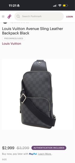 Louis Vuitton Avenue Sling Leather Backpack Black