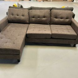 Ceasar - Reversible Sectional Sofa & Ottoman -Sameday Delivery