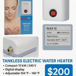 Thermoflow ELEX 12 Tankless Electric Instant Water Heater – Compact 12 kW, Digital Display, Energy Efficient