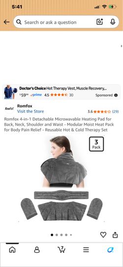 New in box 4in1 detachable microwaveable heating pad for neck back shoulder andwaiste