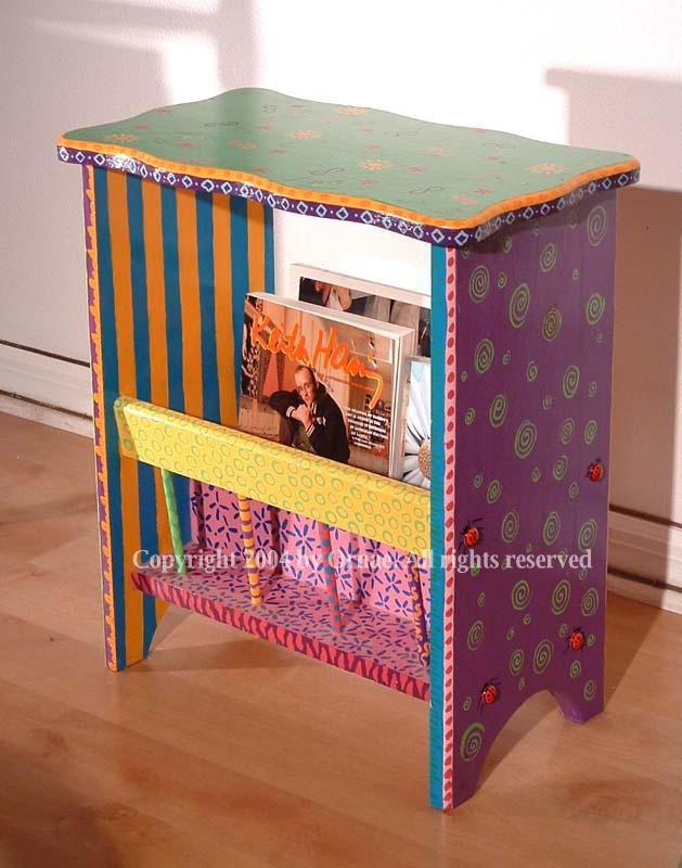 Side Table With Magazine Rack