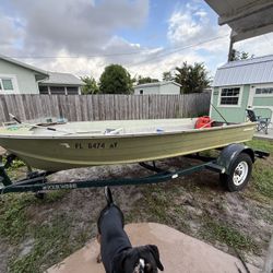 16ft V Bottom John Boat And Trailer