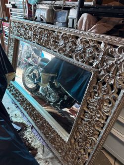 Large Ornate Artisan Floor Mirror