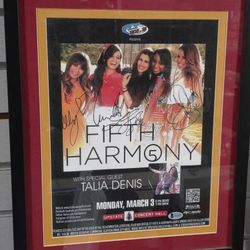 Signed Autograph Fifth Harmony Framed Concert Poster Display Collectible Piece
