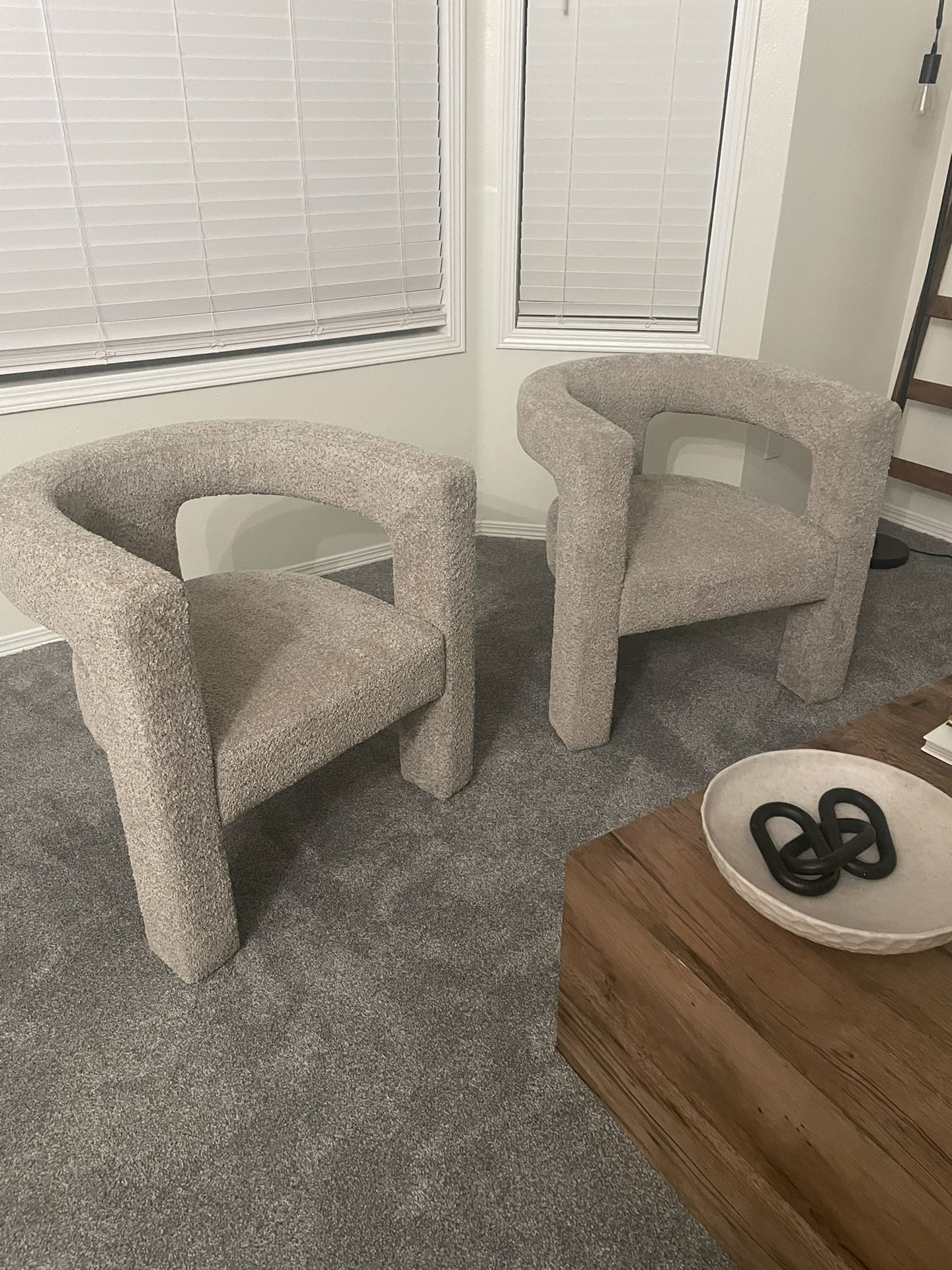 Modern Boucle Accent Armchairs 