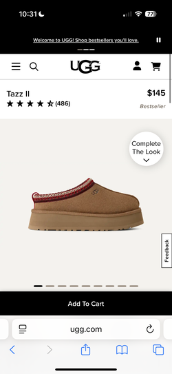 Authentic UGG Tazz size 5