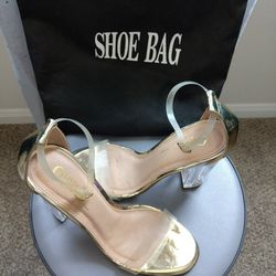 Gold & Clear Heels & Straps