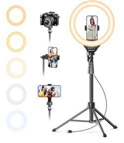 UBeesize LED Ring Light with Tripod Stand