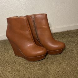 Platform Leather Ankle Boots 