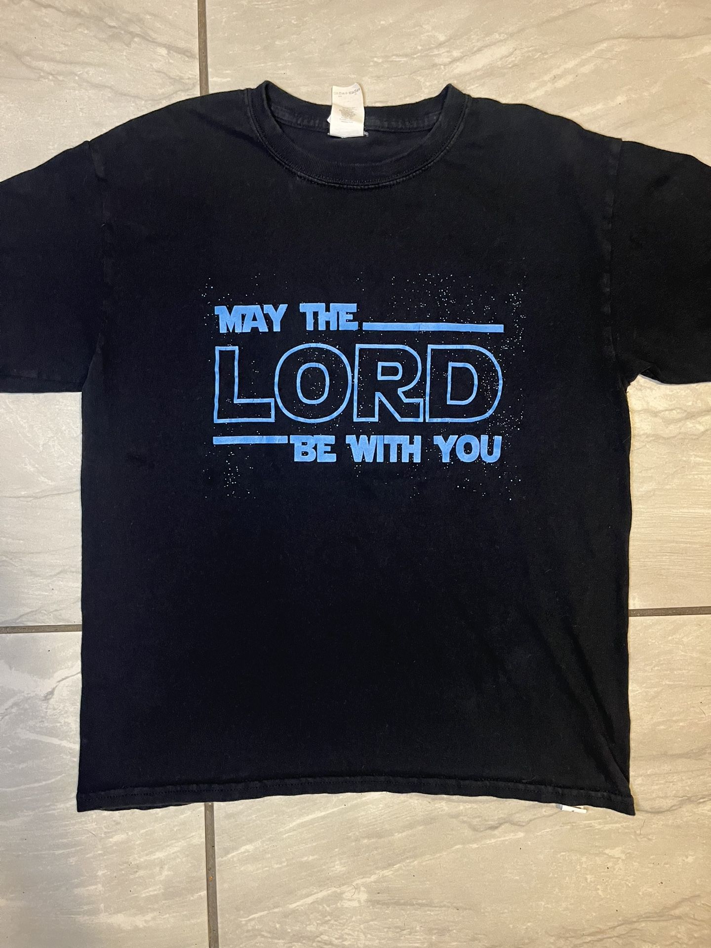 May The Lord Be With You Star Wars Style Jesus Christian Bible Shirt Large Youth