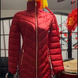 Beautiful Red Packable Michael Kors Woman Jacket 