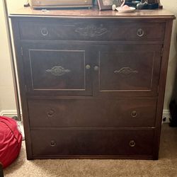 Antique Cherry Wood 6 Drawer Dresser