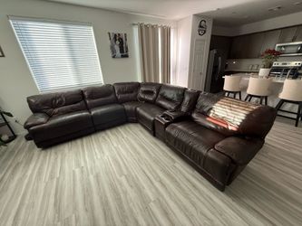 Leather recliner couch