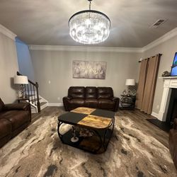 Living Room Set And Tables Including Lamps And Decor 