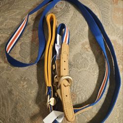 Red white and  blue dog leash in great condition works well