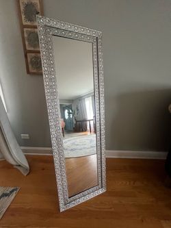 Full-Length Silver Decorative Mirror
