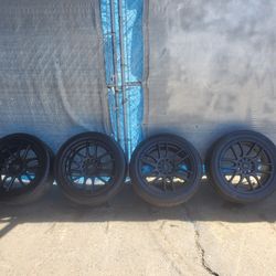 17" WHEEL Rims Black With  235/45r17  Good Condition Good Tires  5 lug ... $499 or best Good offer 
 