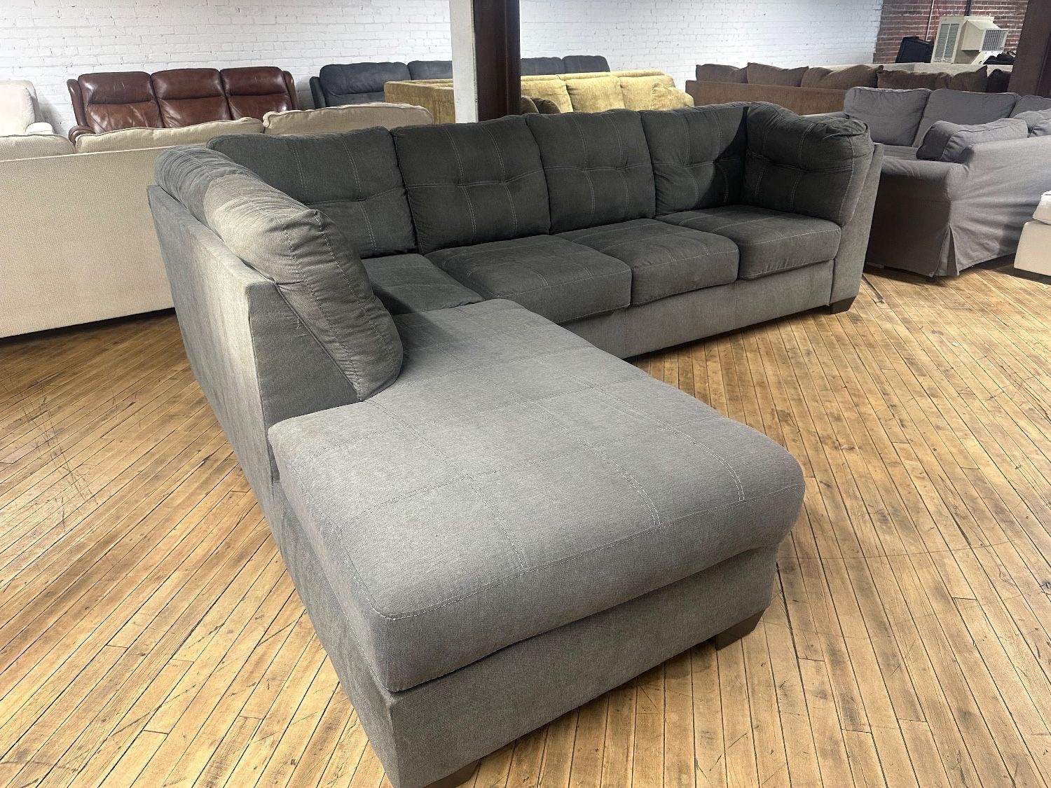 Delivery Available Gray Ashley Furniture 2pc sectional couch
