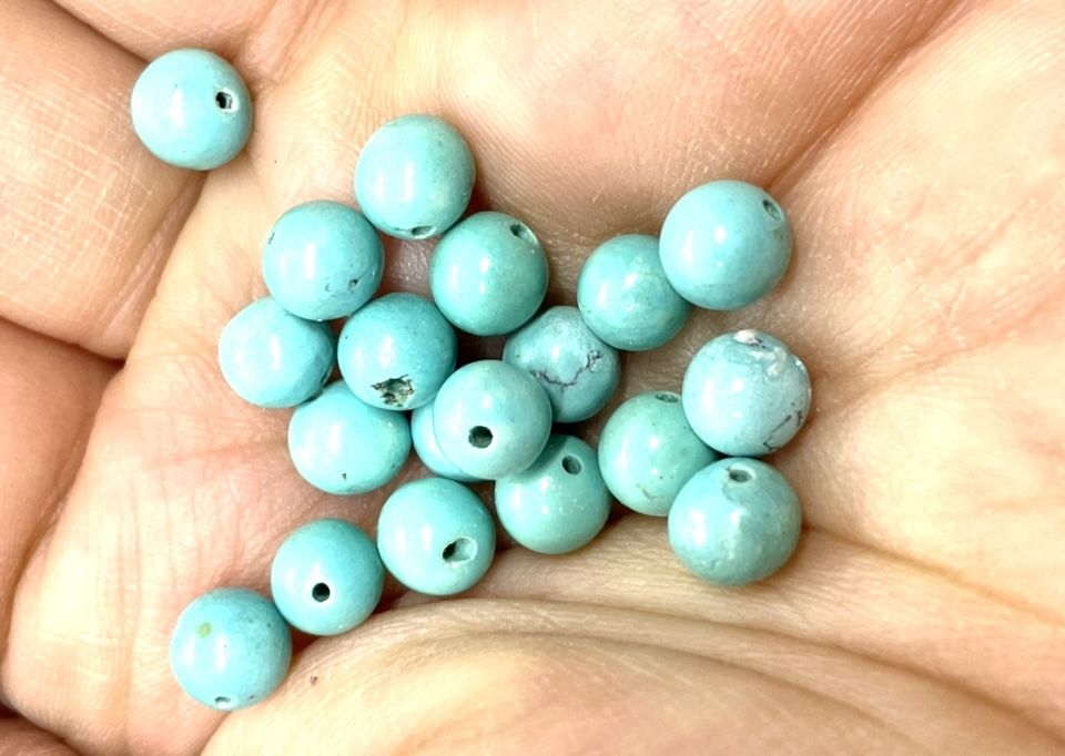 Lot Of 60 6mm Turquoise Beads