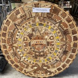 Hand Made Aztek Calendar  Made Out Of Wood