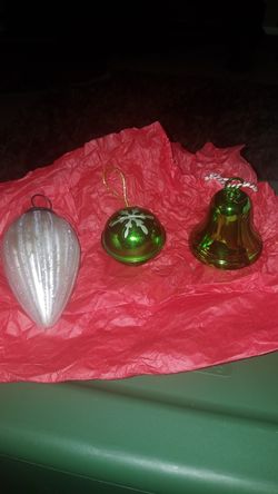 Set of 3 metal Christmas tree ornaments