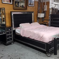 Queen Size Monterrey Panel Bedroom Set (Black Pearl) by Flexsteel for sale 🛏️

