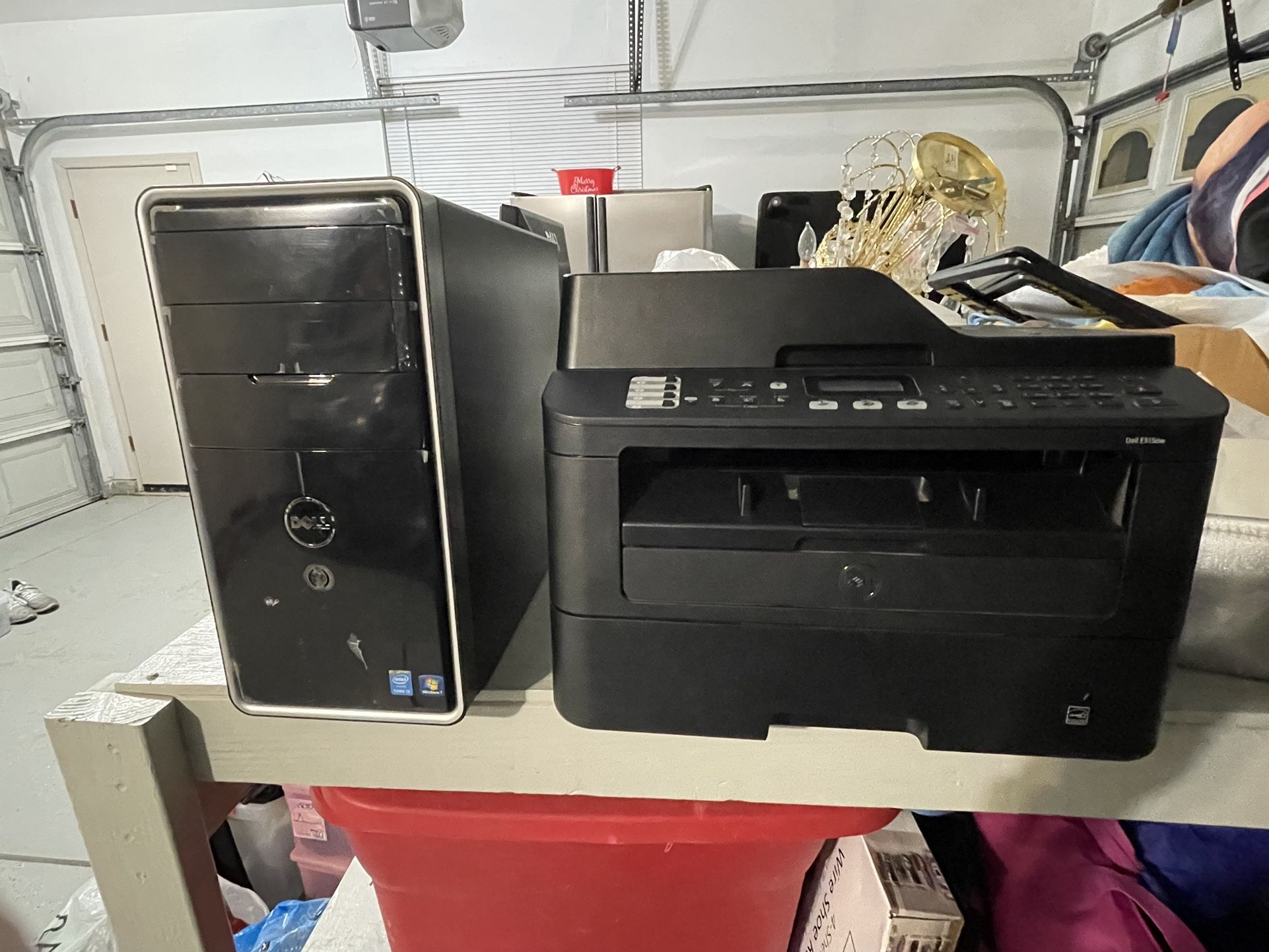 A Printer, Monitor & Tower Computer