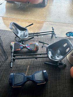 Hoverboard with seat attachment
