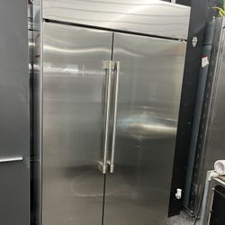 Monogram Built In 48” Stainless Steel Refrigerator Side By Side