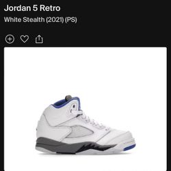 Jordan 5 Retro White Stealth 2021 PS