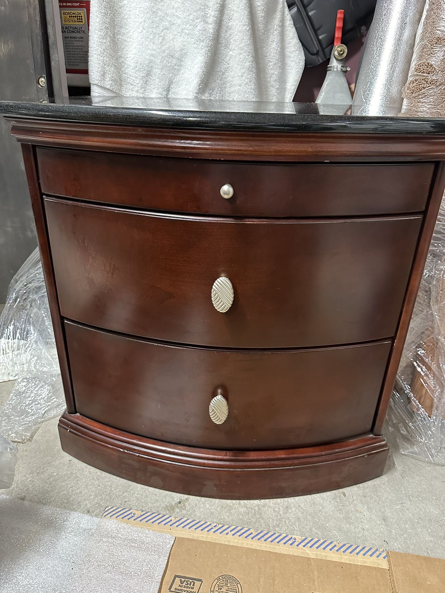 Natural Wood Dresser and Bedside Table
