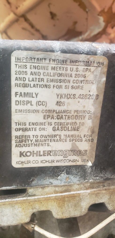 Used Kohler 15hp Lawnmower Tractor Engine