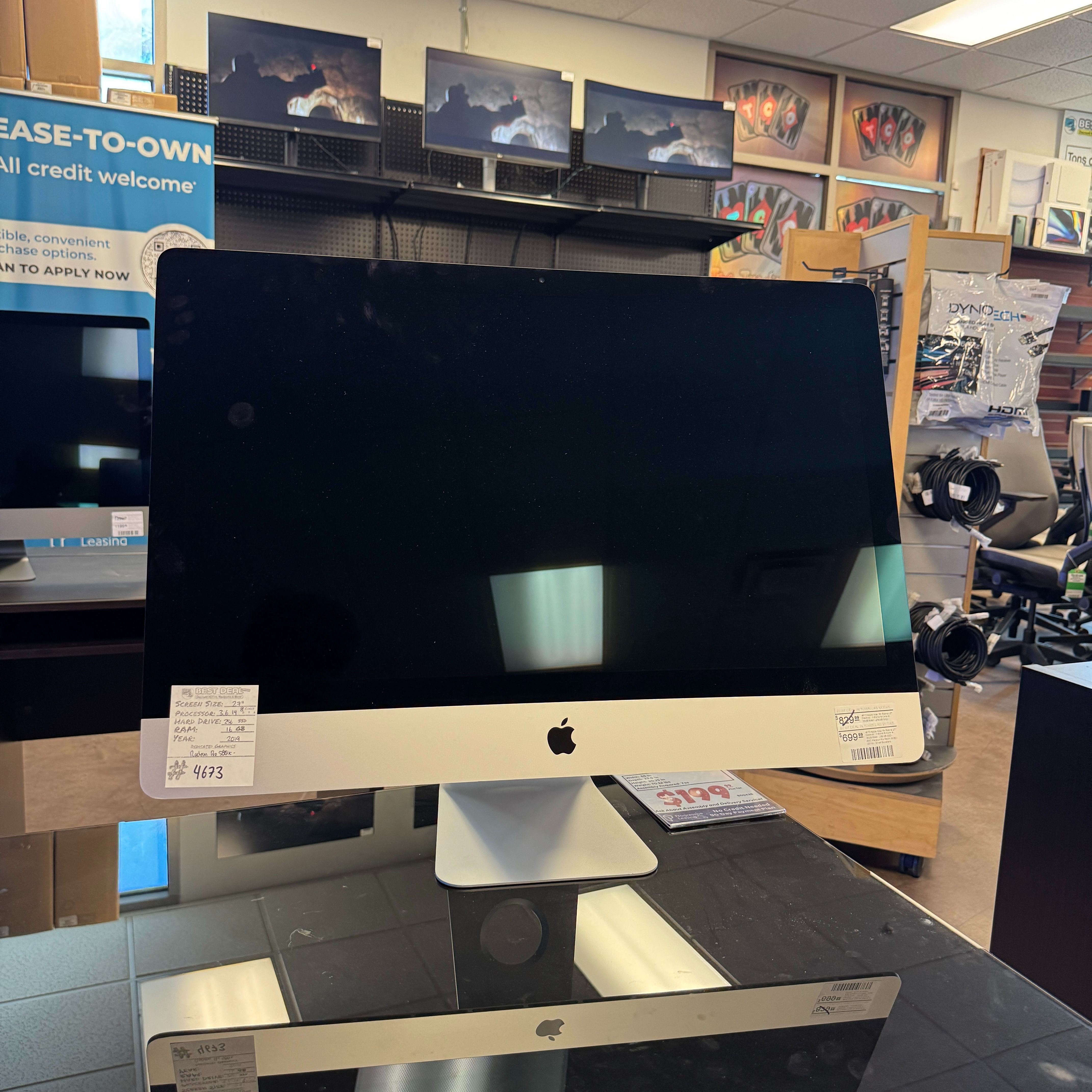 Apple iMac 5K Retina 27" Desktop - 3.6GHz 8-Core i9 - 16GB RAM - 256GB SSD - AMD Radeon Pro 580X (8GB) - (2019) - Excellent	