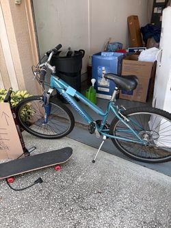 Blue bicycle women