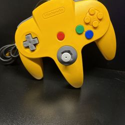 Nintendo N64 Yellow Controller Tested & Working 