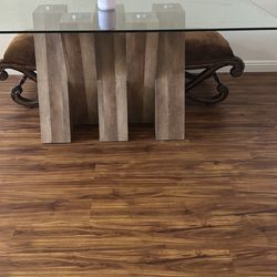 Rectangle Glass Dining Table