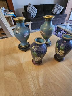 4 Mini Chinese Cloisonne Urn Vase