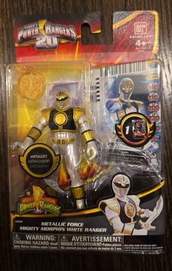 Mighty Morphin Power Rangers Megaforce White Ranger Metallic Force 4 Inches Figure 
