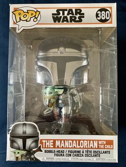 Funko Pop SUPER SIZED 10" Star Wars The Mandalorian with The Child figure 49931