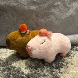 Strawberry Capybara Plushie Duo 