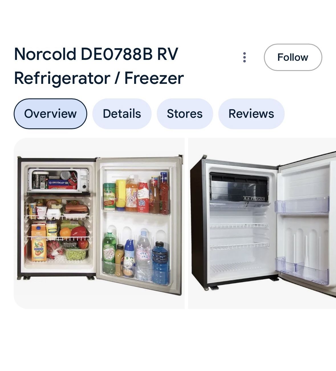 Boat RV refrigerator