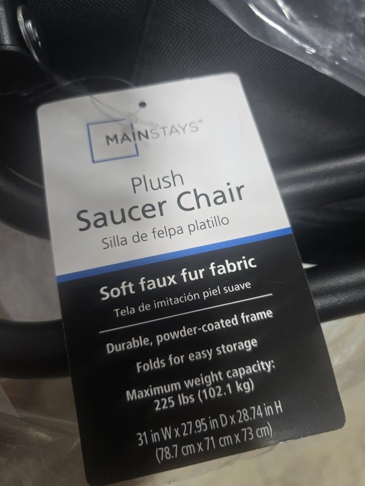 Mainstays Plush Saucer Chair - Black