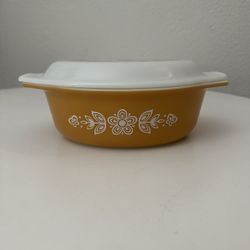 Vintage Boho MCM Jungalow Pyrex Butterfly Covered Casserole Pan Dish