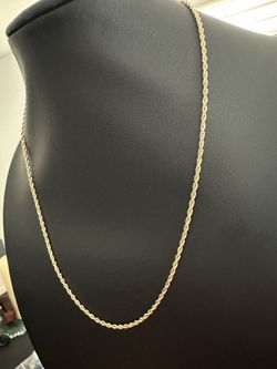 10k solid gold diamond cut rope chain