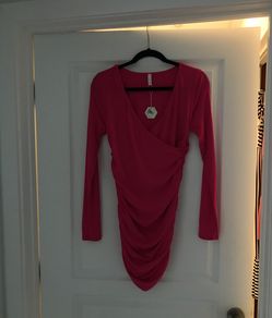 Pink blush maternity dress size large hot pink