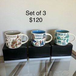 Star Wars Starbucks Been There Mugs NEVARRO, NABOO, AHCH-TO