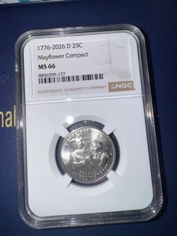 NGC MS66 Mayflower Compact Quarter 1(contact info removed) D