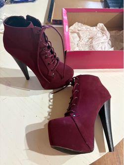 Burgundy boots