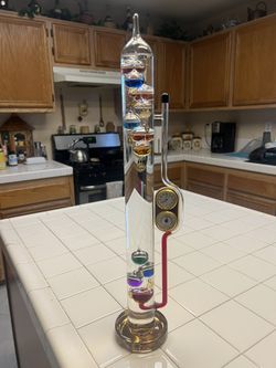Galileo Thermometer w/ Barometer Weather Station - Glass $40