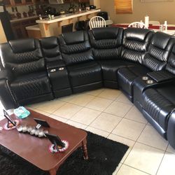 New Blue Power Recliner Sectional Couch! Free Delivery 🚚! Financing Available! 